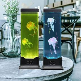 img 3 attached to Color Changing Electric Fantasy Jellyfish Lava Lamp - Jelly Fish Tank Aquarium Mood Light for Decoration Gift, Ideal for Kids, Men, and Women