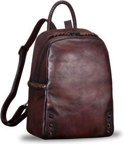 img 4 attached to 🎒 Genuine Leather Backpack: Vintage Handmade Women's Handbags, Wallets, and Satchels - Premium Quality