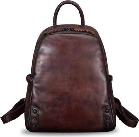 img 3 attached to 🎒 Genuine Leather Backpack: Vintage Handmade Women's Handbags, Wallets, and Satchels - Premium Quality