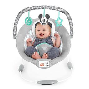 img 2 attached to MICKEY MOUSE Comfy Disney Baby Bouncer In Cloudscapes Includes Bar With 3 Cute, Plays 7 Soothing Melodies W/Auto Shut-Off, Age 0-6 Months
