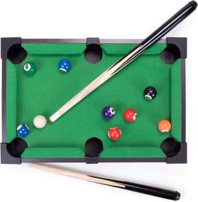img 3 attached to 🎱 Compact Tabletop Pool Set: Mini Billiards Game with 16 Resin Balls, 2 Pool Cues, Triangle Rack, & Chalk – Perfect for Office, Travel, and Home Use!