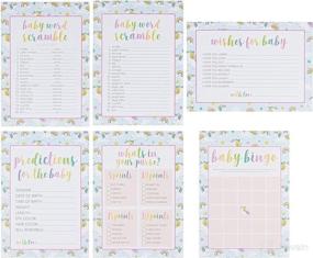 img 1 attached to 👶 Baby Shower Game Card Packs - 50 Guest Assorted Activity Supplies Set, Includes Bingo, Word Scramble, Well Wishes, Unicorn and Clouds Design, 50 Sheets, 5 x 7 Inches