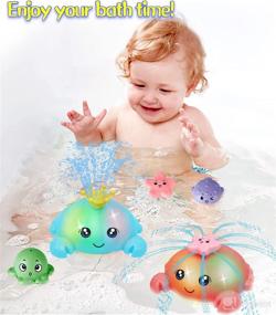 img 3 attached to 🦀 Крабовые синие игрушки для купания детей младшего возраста: игрушка для ванны с подсветкой и веселым распылением воды, идеально подходит для детей от 3 до 6 лет в бассейнах и ванной комнате.
