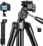 📷 fotopro phone tripod: 48-inch camera tripod with 3-way head, lightweight aluminum tripod for iphone & samsung, 1/4’’ screw travel tripod with wireless remote for dslr camera by canon, sony, nikon logo