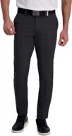 haggar men's cool right performance flex solid slim fit flat front pant logo