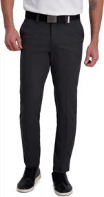 img 4 attached to HAGGAR Men'S Cool Right Performance Flex Solid Slim Fit Flat Front Pant