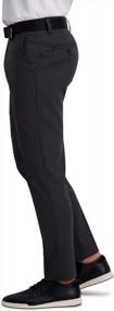 img 3 attached to HAGGAR Men'S Cool Right Performance Flex Solid Slim Fit Flat Front Pant