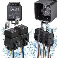 🔌 5 pack bosch style waterproof relay kit: 12v 5-pin [harness socket] [12 awg hot wires] [spdt] [30/40 amp] automotive & marine relays for boats, auto fans & cars logo