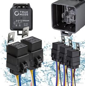 img 4 attached to 🔌 5 Pack Bosch Style Waterproof Relay Kit: 12V 5-Pin [Harness Socket] [12 AWG Hot Wires] [SPDT] [30/40 Amp] Automotive & Marine Relays for Boats, Auto Fans & Cars