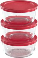 🍽️ convenient and practical pyrex 6-piece 2-cup glass food storage set with lids logo