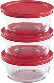 img 1 attached to 🍽️ Convenient and Practical Pyrex 6-Piece 2-Cup Glass Food Storage Set with Lids