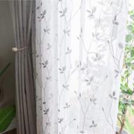 enhance your home decor with leadtimes embroidered grey floral sheer curtains - customized & light filtering logo