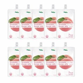 img 4 attached to Jayone Peach Flavored Drinkable Konjac Jelly - 10 Packs Of 150Ml Each, Low Calorie And Sugar-Free Diet Supplement For Weight Loss, Only 7 Kcal Per Packet, Healthy And Natural Food Option