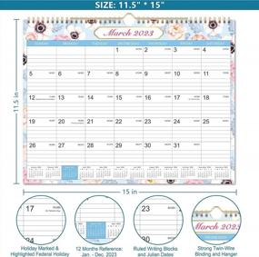 img 2 attached to 2023 Calendar - 12 Month Wall Planner, 14.75" X 11.5", Flexible With Julian Date For School, Office & Home Planning