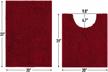 non slip chenille bathroom rugs and toilet rug set, absorbent shaggy bath mats for shower, tub and bath room, 2 pieces (20" x 32"+20" x 24", wine red) logo