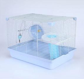 img 3 attached to Большая клетка для песчанок Haven Habitat для мелких животных - Misyue Blue Hamster Cage