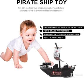 img 1 attached to 🏴 Exploring Fun Waters: Toyvian Pool Pirate Boat Toy - An Electric Bath Boat for Toddlers' Imaginative Play and Joyful Bath Times!