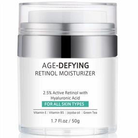 img 4 attached to Anti-Aging Face Moisturizer With Retinol, Hyaluronic Acid, And Jojoba Oil For Wrinkle Reduction, Dark Spot Removal, And Neck Décolleté Care - Day And Night Cream For Women And Men, 1.7Oz