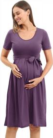 img 3 attached to Стильное и удобное платье для беременных для будущих мам: повседневное свободное платье SUNNYBUY с поясом