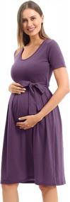 img 2 attached to Стильное и удобное платье для беременных для будущих мам: повседневное свободное платье SUNNYBUY с поясом