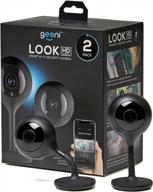 geeni look indoor smart security camera, 1080p hd surveillance with 2-way talk and motion sensor, compatible with alexa and google home, no hub required, black (2 pack) logo