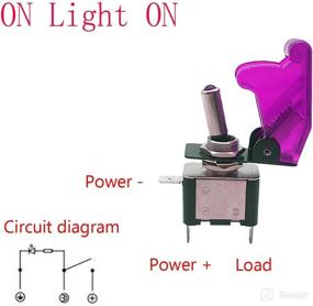 img 2 attached to ESUPPORT Car Purple Cover Purple LED Light Rokcer Toggle Switch SPST ON Off Pack Of 5