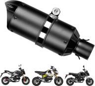 🏍️ kemimoto universal slip on exhaust with alumium endpipe silencers mufflers for grom atv dirt bike street bike scooter, 38mm-51mm exhaust diameter, black finish логотип