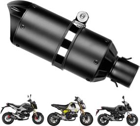 img 4 attached to 🏍️ KEMIMOTO Universal Slip on Exhaust with Alumium Endpipe Silencers Mufflers for Grom ATV Dirt Bike Street Bike Scooter, 38mm-51mm Exhaust Diameter, Black Finish