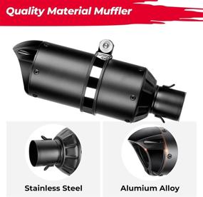 img 1 attached to 🏍️ KEMIMOTO Universal Slip on Exhaust with Alumium Endpipe Silencers Mufflers for Grom ATV Dirt Bike Street Bike Scooter, 38mm-51mm Exhaust Diameter, Black Finish