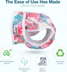 img 1 attached to Keep Your Furry Friend Comfortable: Dono Washable Reusable Female Dog Diapers - No Leaks, High Absorbency, Adjustable Straps, 3-Pack