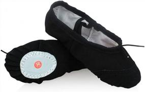 img 4 attached to Stylish & Comfortable: DoGeek Ballet Shoes For Girls In Various Colors With Canvas Material & Padded Sole