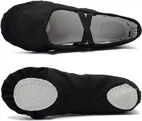 img 2 attached to Stylish & Comfortable: DoGeek Ballet Shoes For Girls In Various Colors With Canvas Material & Padded Sole
