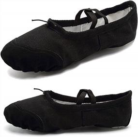 img 3 attached to Stylish & Comfortable: DoGeek Ballet Shoes For Girls In Various Colors With Canvas Material & Padded Sole