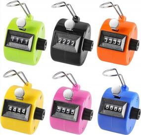 img 4 attached to KTRIO Pack Of 6 Colors Handheld Tally Counter 4-Digit Number Count Clicker Counter, Hand Mechanical Counters Clickers Pitch Counter For Coaching, Knitting, People, Lap, Fishing, Golf, Toddler & Fidget