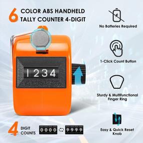 img 3 attached to KTRIO Pack Of 6 Colors Handheld Tally Counter 4-Digit Number Count Clicker Counter, Hand Mechanical Counters Clickers Pitch Counter For Coaching, Knitting, People, Lap, Fishing, Golf, Toddler & Fidget