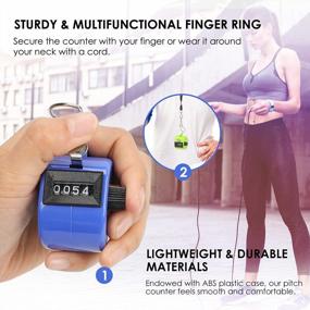img 2 attached to KTRIO Pack Of 6 Colors Handheld Tally Counter 4-Digit Number Count Clicker Counter, Hand Mechanical Counters Clickers Pitch Counter For Coaching, Knitting, People, Lap, Fishing, Golf, Toddler & Fidget