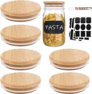 6 pack of cnvoila bamboo lids for wide mouth mason jars - perfect for storage and canning logo