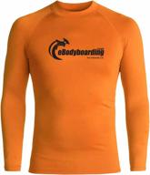 orange and black long-sleeved rashguard with ebodyboarding bar logo - youth size 10 logo