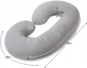 img 1 attached to INSEN C-Shaped Pregnancy Pillow With Cooling Feature And Jersey Cover For Better Sleep And Support During Maternity