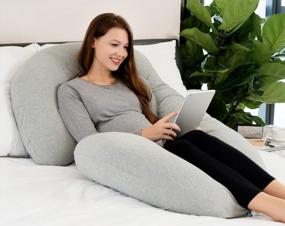 img 3 attached to INSEN C-Shaped Pregnancy Pillow With Cooling Feature And Jersey Cover For Better Sleep And Support During Maternity