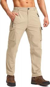 img 4 attached to Adventure-Ready: Pudolla Men'S Waterproof Cargo Pants For Hiking, Work, And Travel
