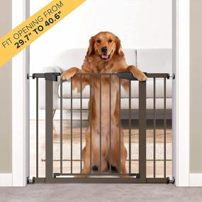 img 3 attached to Cumbor Auto-Close Extra Wide Safety Baby Gate For Stairs And Doorways, Hardware Or Pressure Mounted, Suitable For Dogs, Easy Walk-Through Pet Gate For Home - Winner Of Mom'S Choice Awards