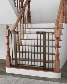 img 4 attached to Cumbor Auto-Close Extra Wide Safety Baby Gate For Stairs And Doorways, Hardware Or Pressure Mounted, Suitable For Dogs, Easy Walk-Through Pet Gate For Home - Winner Of Mom'S Choice Awards