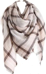 img 2 attached to 🧣 Winter Tartan Checked Blanket for Women: Stylish Accessories for Women, including Scarves & Wraps