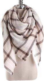 img 1 attached to 🧣 Winter Tartan Checked Blanket for Women: Stylish Accessories for Women, including Scarves & Wraps