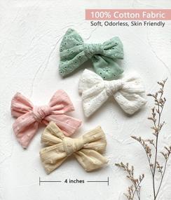 img 1 attached to Cherssy Hair Bow Clips: Fully Lined Barrettes Alligator Clip For Baby Girls, Toddlers & School Children