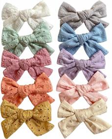 img 4 attached to Cherssy Hair Bow Clips: Fully Lined Barrettes Alligator Clip For Baby Girls, Toddlers & School Children