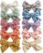 cherssy hair bow clips: fully lined barrettes alligator clip for baby girls, toddlers & school children logo
