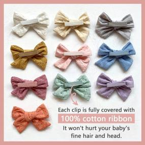 img 2 attached to Cherssy Hair Bow Clips: Fully Lined Barrettes Alligator Clip For Baby Girls, Toddlers & School Children