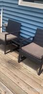img 1 attached to Modern Outdoor Wicker Patio Furniture Set - 3 Piece Conversation Bistro With Coffee Table For Yard & Bistro | Flamaker. review by Rodney Nelson